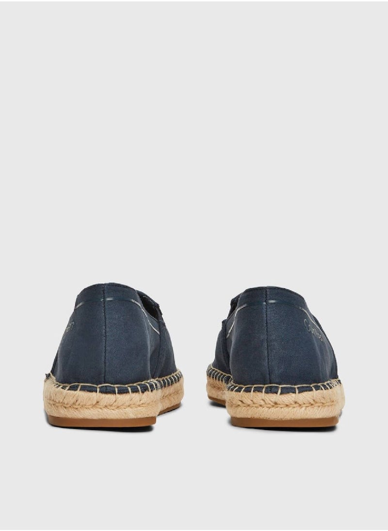 CALVIN KLEIN - Men's Canvas Espadrilles -  recycled blend cotton canvas upper , Blue - Image 1
