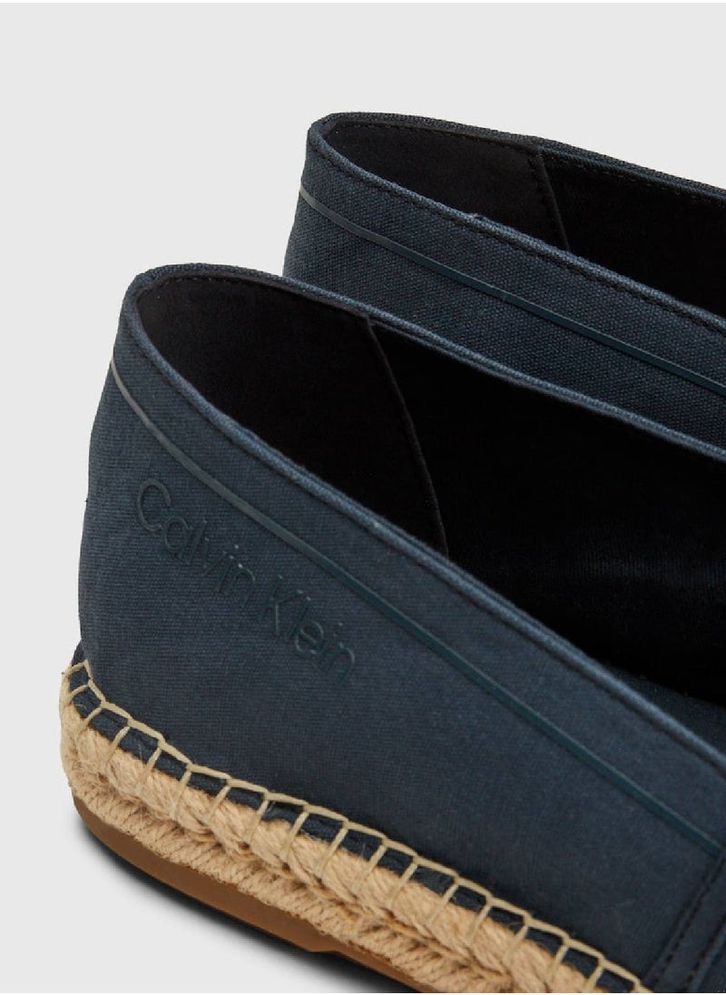 CALVIN KLEIN - Men's Canvas Espadrilles -  recycled blend cotton canvas upper , Blue - Image 1