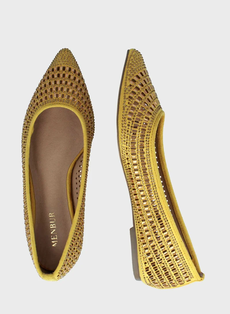 MENBUR Pointed Toe Ballerinas