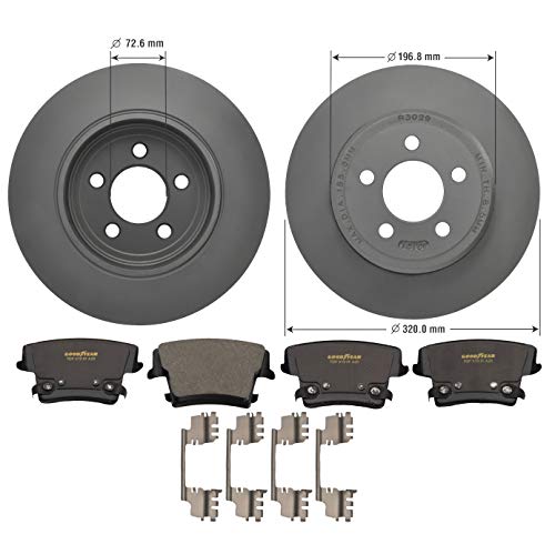 Goodyear Brakes PRK39647R | Rear Premium Brake Kit with Pair (2) of AntiOx Coated Brake Rotors and Ceramic Brake Pads fits Chrysler 300 21-05; Dodge Challenger 20-09, Charger 21-06, Magnum 08-05 - Image 3