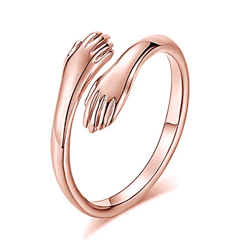 Okos Rose Gold Plated CZ Jewellery Combo of 4 Designer Finger Rings Adorned With White CZ Stones for Girls and Women CO1000427 - Image 3