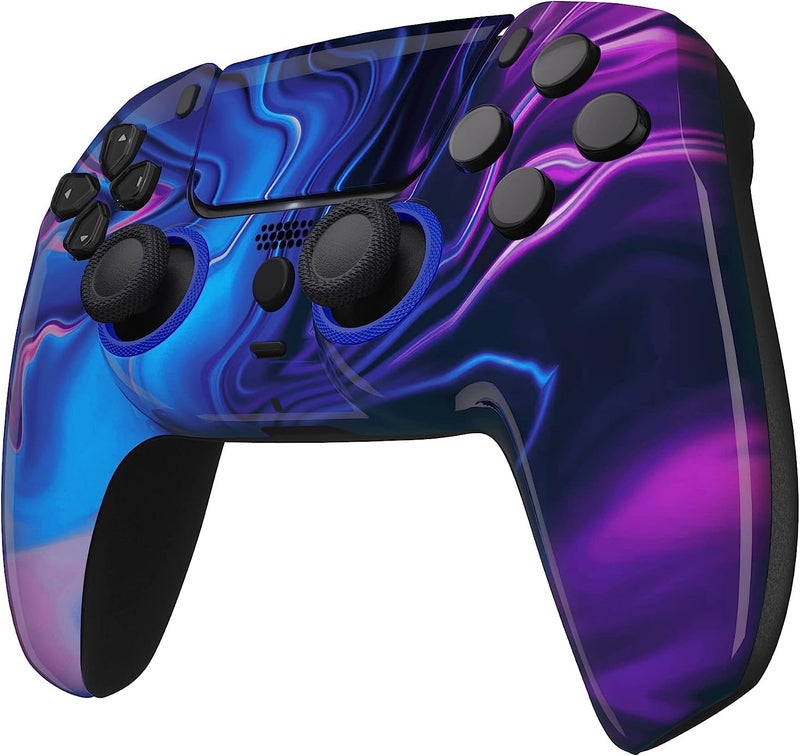 Custom Controllerzz Wireless Controller Compatible with PS5 - Multiple Designs Available (PS5 Blue & Purple Swirl) - Image 3