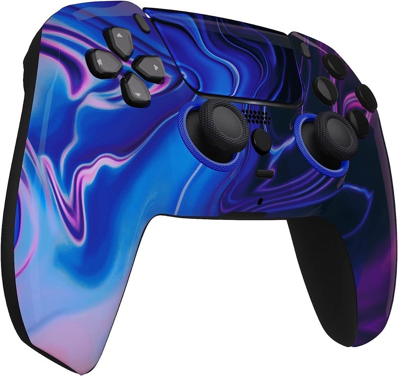Custom Controllerzz Wireless Controller Compatible with PS5 - Multiple Designs Available (PS5 Blue & Purple Swirl) - Image 2