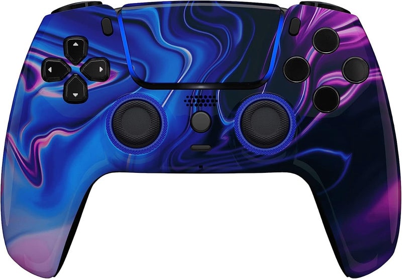 Custom Controllerzz Wireless Controller Compatible with PS5 - Multiple Designs Available (PS5 Blue & Purple Swirl) - Image 1