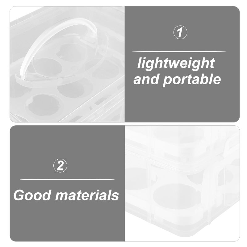 Two Layer 24 Cup Dessert Carrier Case With Handle For Transporting Cupcakes And Food - Image 4