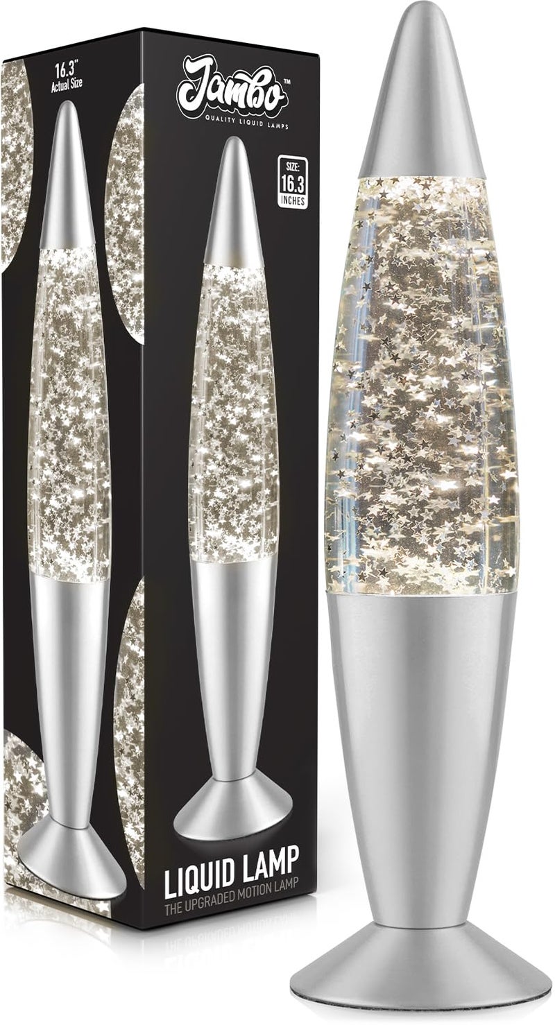 Jambo 16-Inch Silver Star Glitter Lamp I Beautiful Liquid Lamp I Entertaining for Adults and Kids I Perfect Holiday Gift - Image 1