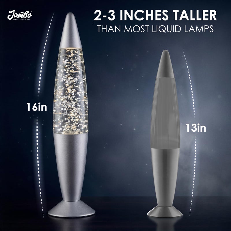 Jambo 16-Inch Silver Star Glitter Lamp I Beautiful Liquid Lamp I Entertaining for Adults and Kids I Perfect Holiday Gift - Image 5
