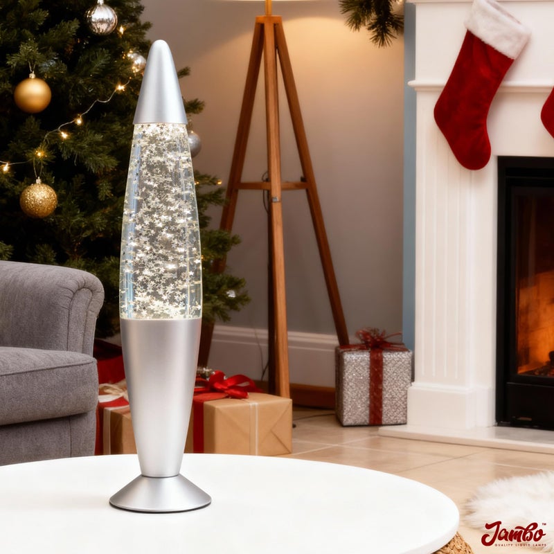 Jambo 16-Inch Silver Star Glitter Lamp I Beautiful Liquid Lamp I Entertaining for Adults and Kids I Perfect Holiday Gift - Image 4
