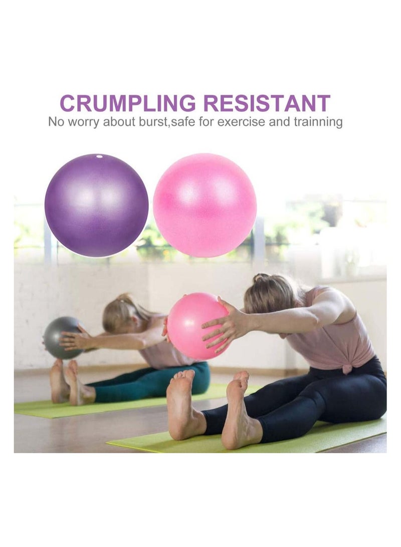 Y&D 2 pcs Soft Pilates Balls 25CM Exercise Balance Ball Gym Fitness Perfect for Yoga Core Training and Physical Therapy Pink Purple - Image 5
