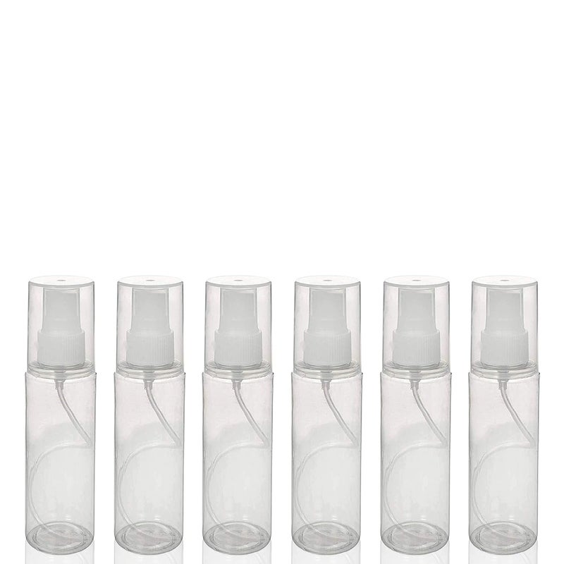 Devinez Multipurpose Empty Mist Spray Transparent Bottle 200 ml Pack of 6 Atomizer with UltraFine Mist Pump for Beauty Travel Toners Cleaning Oils Room Freshner Sanitizers DIY - Image 1