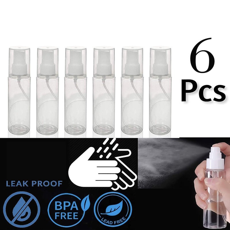 Devinez Multipurpose Empty Mist Spray Transparent Bottle 200 ml Pack of 6 Atomizer with UltraFine Mist Pump for Beauty Travel Toners Cleaning Oils Room Freshner Sanitizers DIY - Image 3