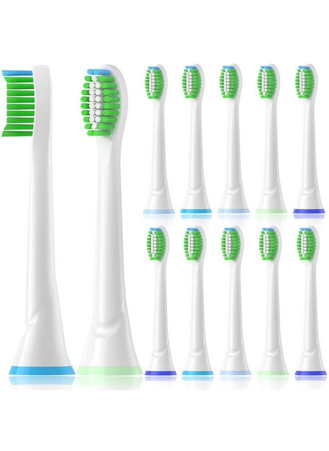 aoxgao - Replacement Heads Compatible With Phillips Sonicare Electric Toothbrush 12 Pack Replacement Brush Head For Philips Sonicare 2100 3100 4100 5100 6100 C1 C2 W3 - Image 1