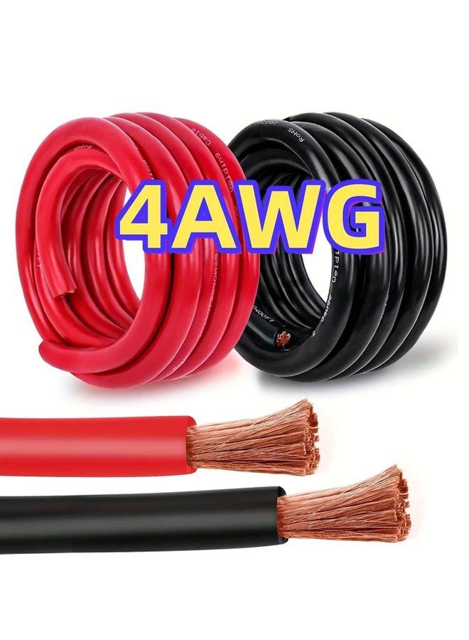 4AWG 10FT Red And Black Copper Welding Cable Car Boat Generator - Image 1