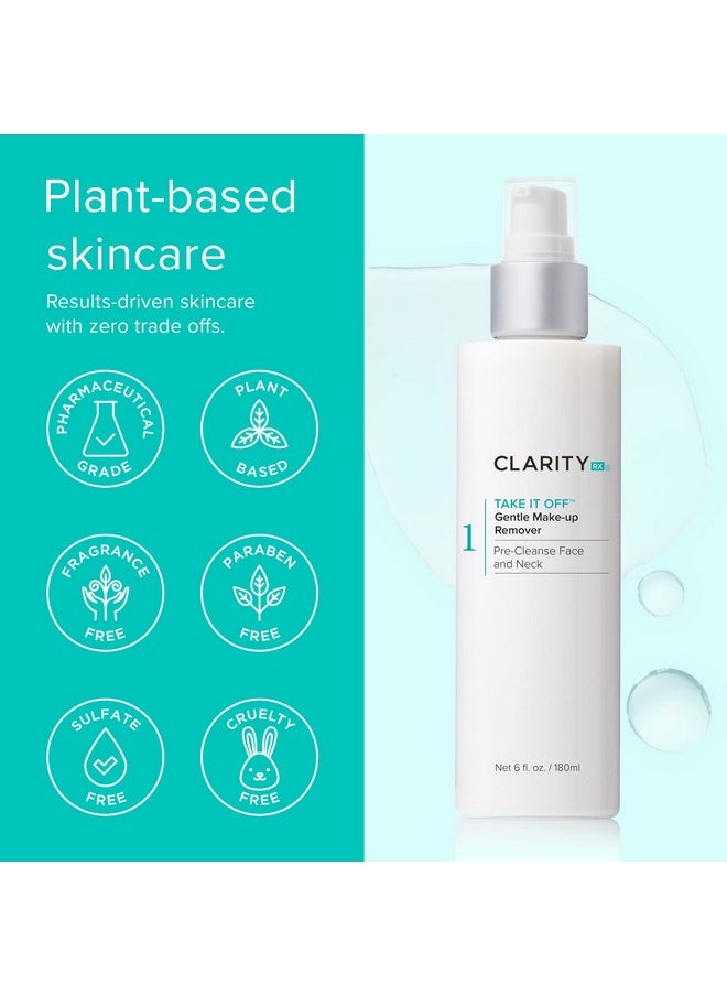 ClarityRx - Take It Off Gentle Face & Eye Makeup Remover Natural Plant Based Calming Facial Cleanser With Antioxidants For All Skin Types 6 Oz - Image 1