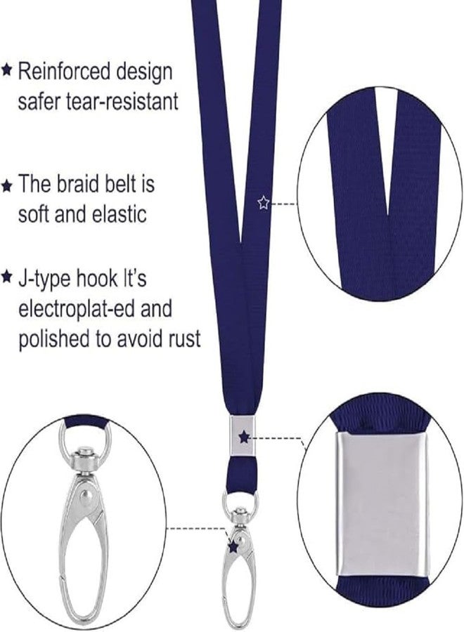 Shining Zon Leather Clear Window ID Badge Holder Horizontal ID Card Holder with Fish Hook Lanyard (Set of 100 Card Holder, 100 Lanyard) - Image 5