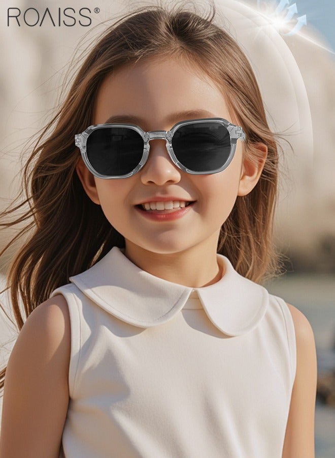 roaiss Round Polarized Sunglasses for Kids, UV400 Protection Cute Beach Holiday Sun Glasses, HD Lens Sun Protection Folding Shades with Small Portable Box for Boys Girls and Children Age 3-12 - Image 2