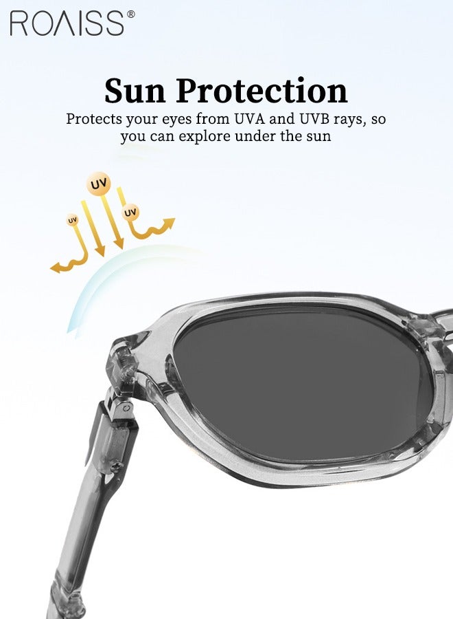 roaiss Round Polarized Sunglasses for Kids, UV400 Protection Cute Beach Holiday Sun Glasses, HD Lens Sun Protection Folding Shades with Small Portable Box for Boys Girls and Children Age 3-12 - Image 5