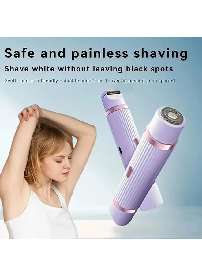 ZS Color 2 في 1 ماكينة حلاقة كهربائية نسائية ثنائية الرأس لتشذيب البيكيني والحواجب وتحت الإبطين قابلة للشحن عبر USB ضرورية للسفر - Image 1