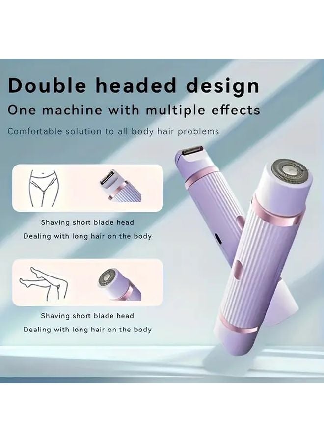 ZS Color 2 في 1 ماكينة حلاقة كهربائية نسائية ثنائية الرأس لتشذيب البيكيني والحواجب وتحت الإبطين قابلة للشحن عبر USB ضرورية للسفر - Image 5