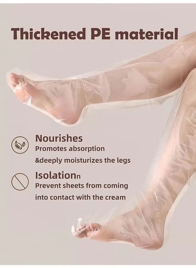 Geustos 20PCS including 10 pieces of gloves and 10 pieces of foot cover, Disposable Leg Foot Covers, PE Plastic Film for Leg & Foot Mask, Waterproof Transparent Skin Care Sleeves for Men & Women, Home Salon Use - Image 2