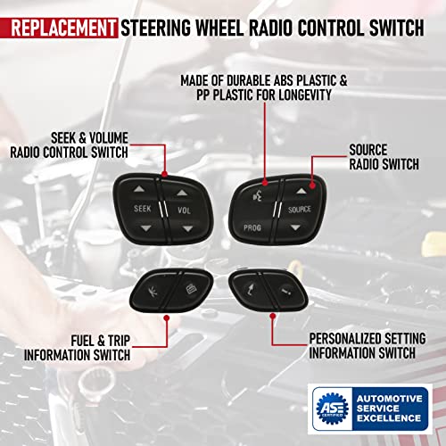 AA Ignition Replacement Steering Wheel Control Switch Kit - Compatible with Buick, Cadillac, Chevy, GMC - Silverado, Sierra, Tahoe, Yukon, Trailblazer 2002-09 - Replaces 21997738, 21997739,1999442, 1999443 - Image 4