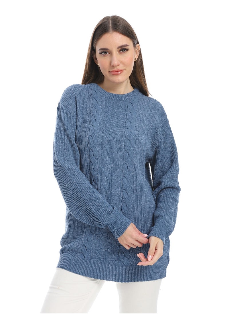 Caesar - women wool plain pullover with round neck and multidesign - Image 1