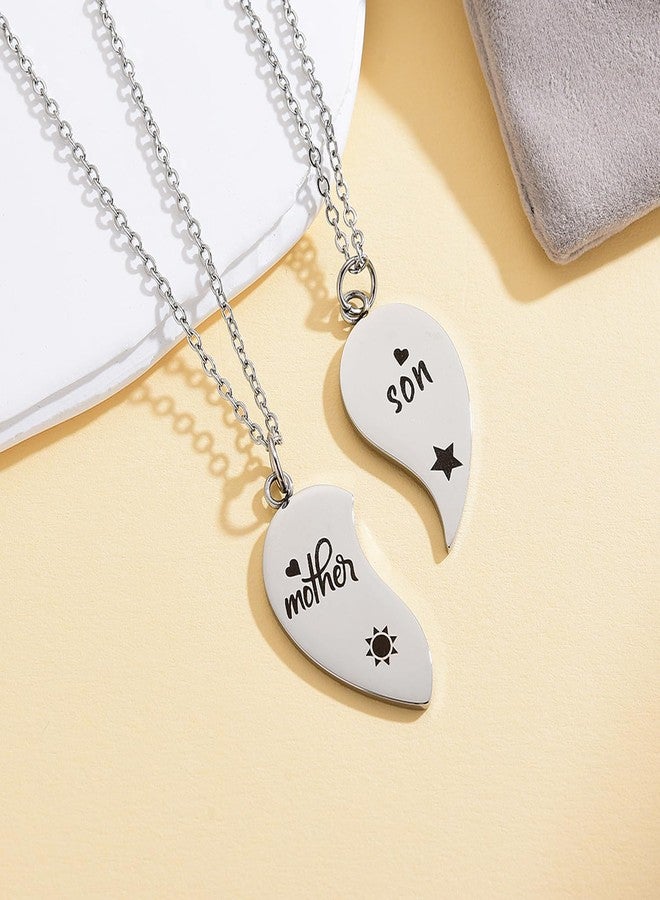 Yonhon Mother Son Necklace Set for 2,Mom Son Matching Necklaces for 2 - Image 2