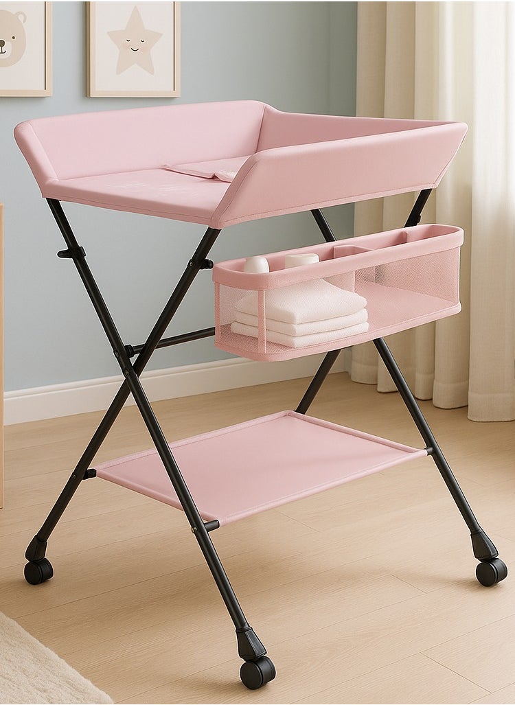 ALMUFARREJ Portable Baby Changing Table with Wheels, Foldable for Infants, Waterproof, Portable Nursery Organizer for Newborn Essentials  - Image 3