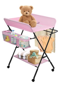 ALMUFARREJ Portable Baby Changing Table with Wheels, Foldable for Infants, Waterproof, Portable Nursery Organizer for Newborn Essentials  - Image 1