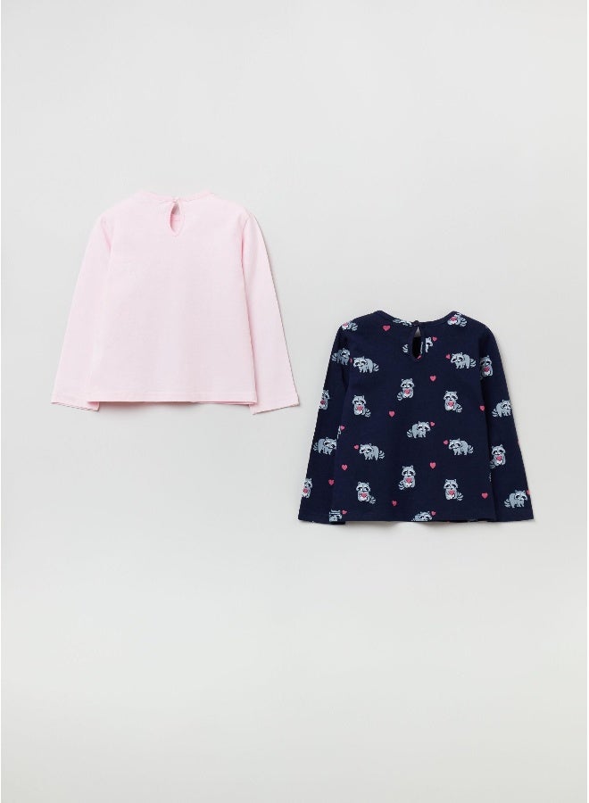 Ovs Ovs Two-Pack Cotton T-Shirts With Long Sleeves - Image 2