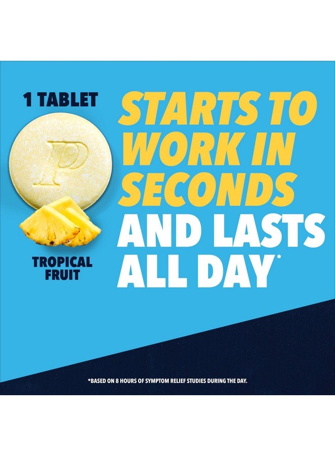 بيبسيد مخفض حموضة كامل + أقراص مضادة للحموضة، 10 مجم فاموتيدين، 800 مجم كربونات الكالسيوم و165 مجم هيدروكسيد المغنيسيوم لكل قرص، أقراص مضادة للحموضة لعلاج حرقة المعدة، فاكهة استوائية، 50 قرصًا - Image 2