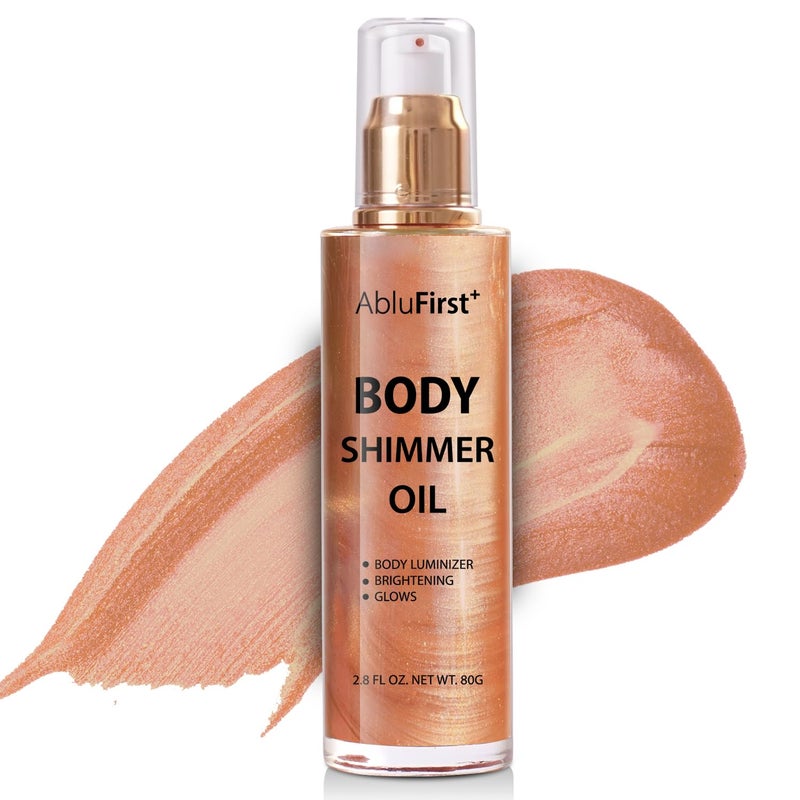 4 Colors Shimmer Body Oil Face Glitter Summer Body Moisturizing Light Shimmering Glow NonSticky Party Body Luminizer and Illuminator Smooth 28 Fl Oz Pack of 1 Rose Gold