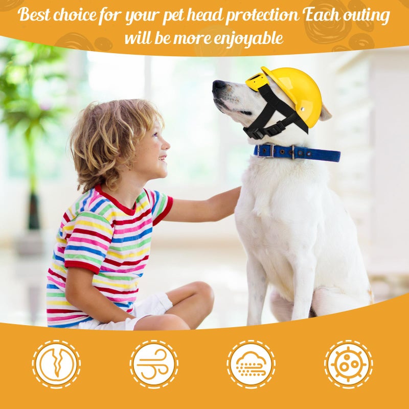 Frienda Dog Helmet and Goggles, UV Protection Doggy Sunglasses and 4 Inch Padded Puppy Motorcycle Helmet Adorable Dog Goggles with Adjustable Belt for Small Dogs Puppy Riding(Yellow,L) - Image 5