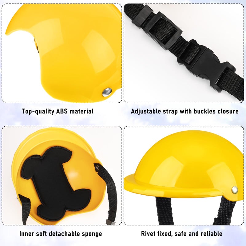 Frienda Dog Helmet and Goggles, UV Protection Doggy Sunglasses and 4 Inch Padded Puppy Motorcycle Helmet Adorable Dog Goggles with Adjustable Belt for Small Dogs Puppy Riding(Yellow,L) - Image 3