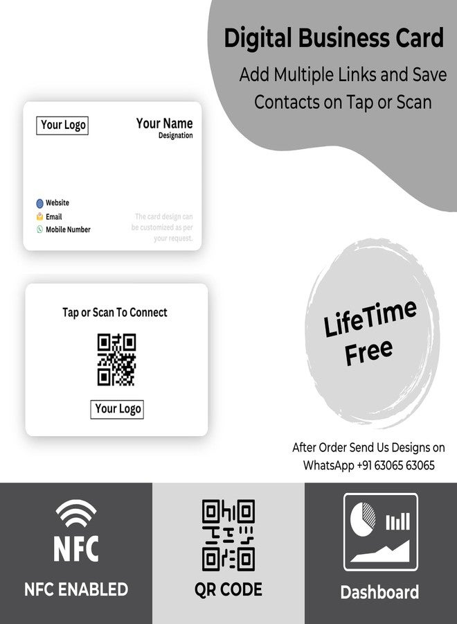 tinydabba NFC & QR-Enabled Business Card | Smart Digital Visiting Card for Instant Contact Sharing | Lifetime Free | Dashboard Access (Custom White) - Image 3