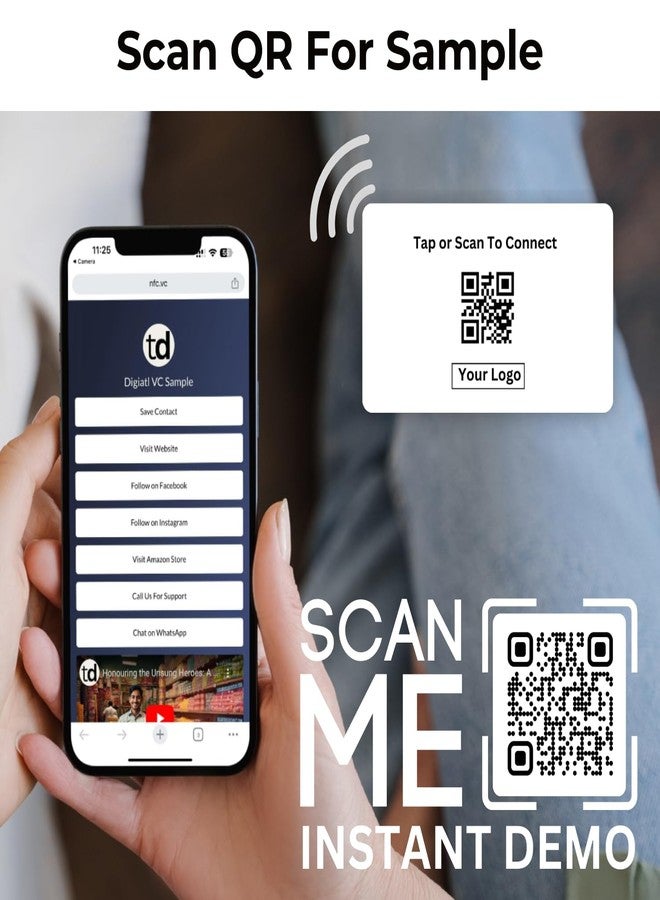 tinydabba NFC & QR-Enabled Business Card | Smart Digital Visiting Card for Instant Contact Sharing | Lifetime Free | Dashboard Access (Custom White) - Image 4