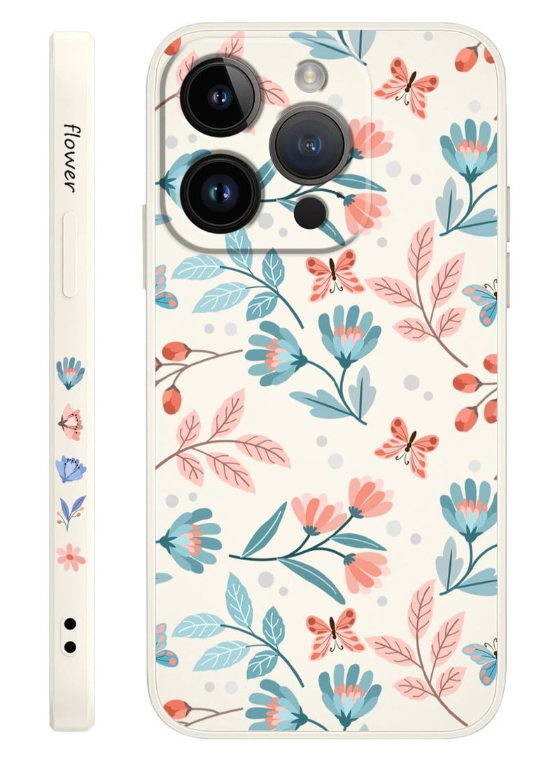for iPhone 16 Pro Max Case Anti Scratch Microfiber Lining Phone Cover Silicone Ultra Slim Case for iPhone 16 Pro Max 6.9 inch-Leaf White  - Image 1