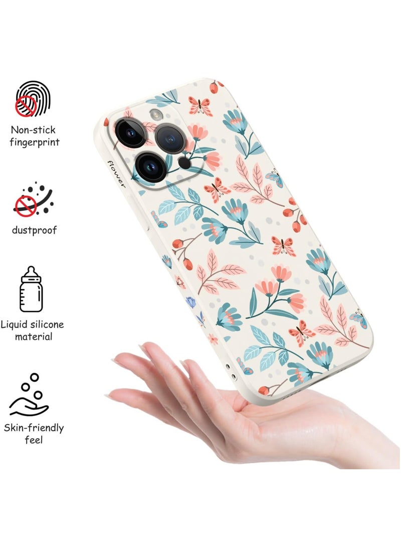 for iPhone 16 Pro Max Case Anti Scratch Microfiber Lining Phone Cover Silicone Ultra Slim Case for iPhone 16 Pro Max 6.9 inch-Leaf White  - Image 4