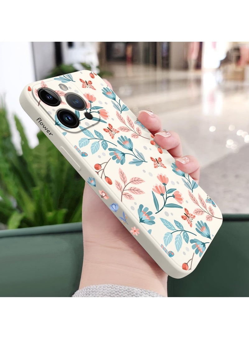 for iPhone 16 Pro Max Case Anti Scratch Microfiber Lining Phone Cover Silicone Ultra Slim Case for iPhone 16 Pro Max 6.9 inch-Leaf White  - Image 2