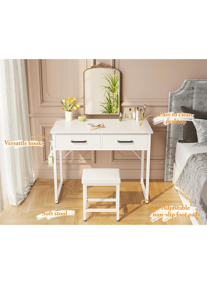 Sharpdo Modern Home Dressing Table Modern Home Dressing Table with Double Drawer Storage, Multifunctional Makeup Table Dressing Table With Drawers Vanity Table Beautiful Makeup Table (no Mirror and chair)with Double Drawer Storage, Multifunctional Makeup Table Dressing Table Dresser Vanity Table (no Mirror and chair) - Image 5