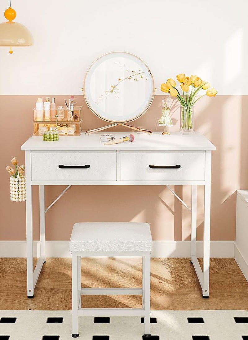 Sharpdo Modern Home Dressing Table Modern Home Dressing Table with Double Drawer Storage, Multifunctional Makeup Table Dressing Table With Drawers Vanity Table Beautiful Makeup Table (no Mirror and chair)with Double Drawer Storage, Multifunctional Makeup Table Dressing Table Dresser Vanity Table (no Mirror and chair) - Image 2
