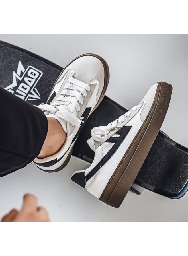 Pull Back Warrior Men's Casual Sneakers Spring Autumn Flat Comfortable Training Shoes Wxy-k811g White Gray Black Size 39 - Image 2
