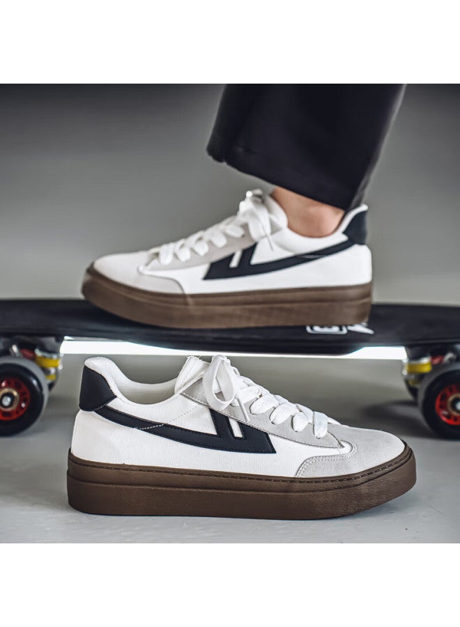 Pull Back Warrior Men's Casual Sneakers Spring Autumn Flat Comfortable Training Shoes Wxy-k811g White Gray Black Size 39 - Image 3