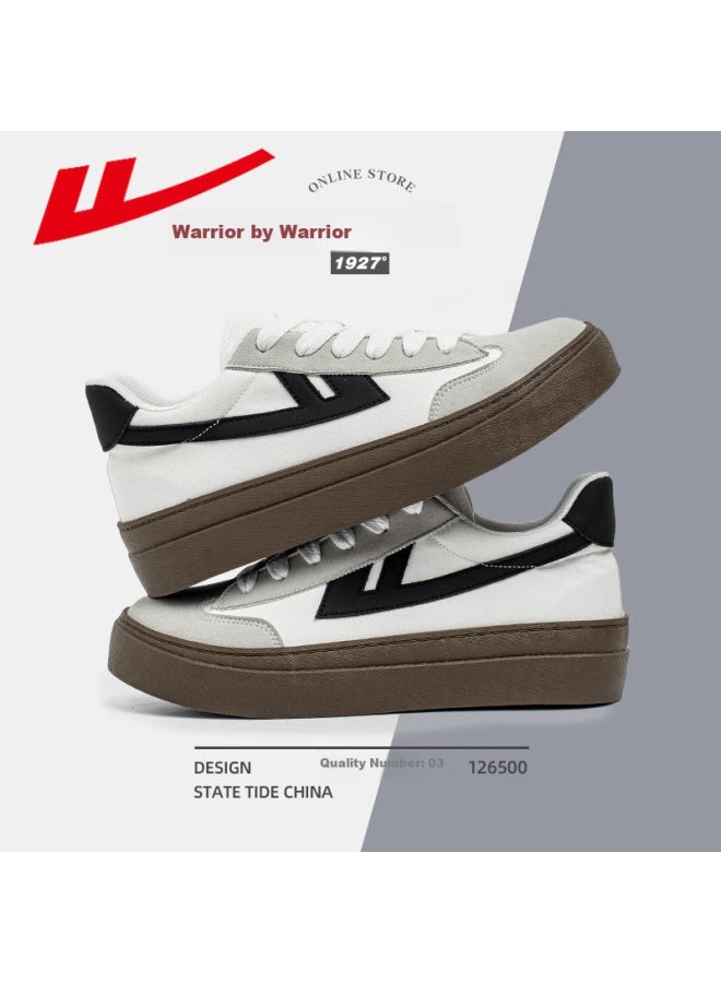 Pull Back Warrior Men's Casual Sneakers Spring Autumn Flat Comfortable Training Shoes Wxy-k811g White Gray Black Size 39 - Image 1