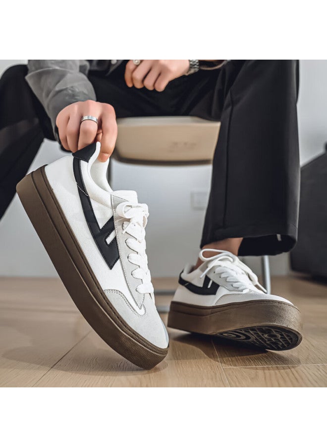 Pull Back Warrior Men's Casual Sneakers Spring Autumn Flat Comfortable Training Shoes Wxy-k811g White Gray Black Size 39 - Image 5