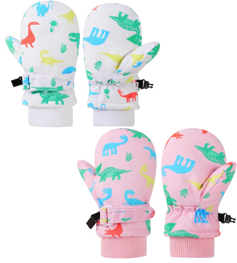 Enbaohui Baby Waterproof Mittens Threaded Waterproof Mitten Fleece Lined Glove Kids Snow Ski Mitten For Boys Girls 6Months-5T - Image 1