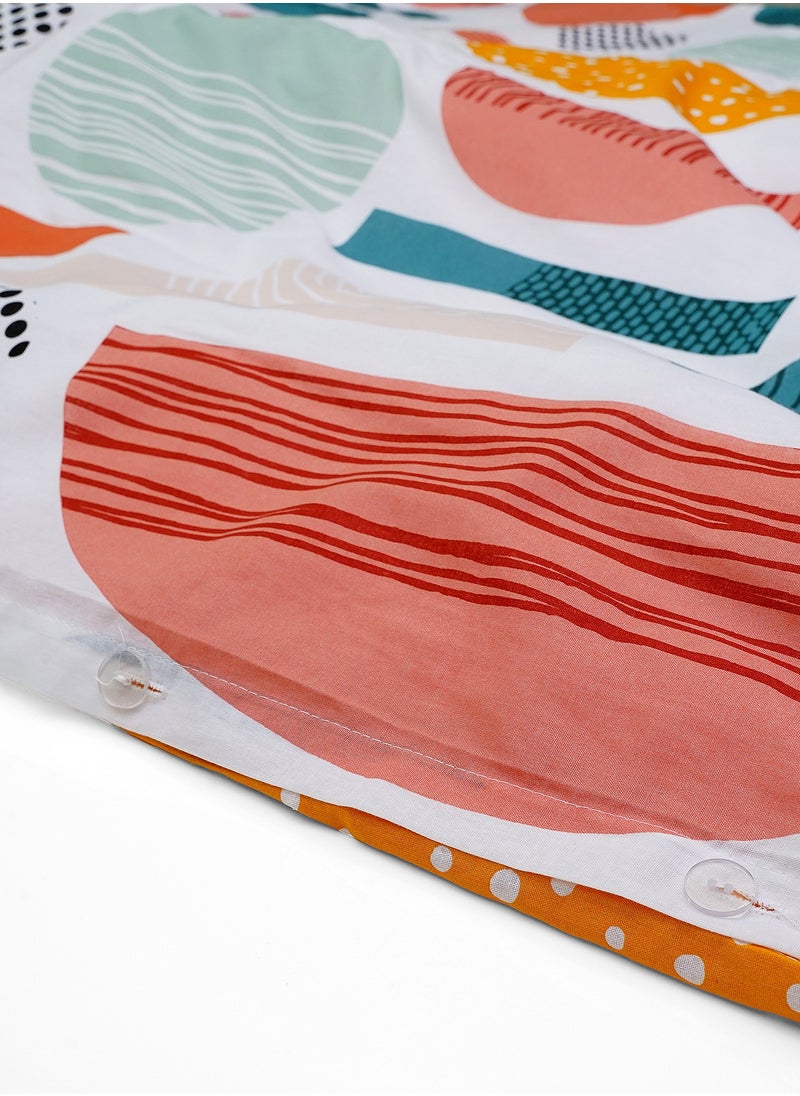 Home-Tex Design 3 Piece 100% Cotton King Size Printed Duvet Cover Set Graphic Multicolour 1 Duvet Cover 240x200 cm + 2 Pillow Covers 50x80 cm  - Image 5