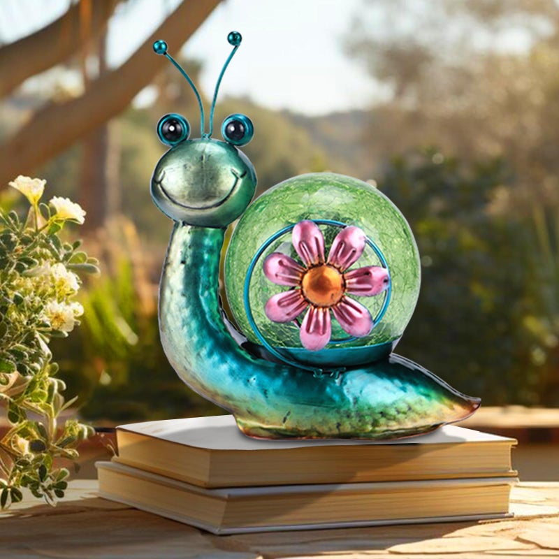 MUMTOP Solar Lantern Outdoor Waterproof LED Solar Lights Snail Decorative Tabletop Lanterns for Patio Garden Table Decor - Image 5