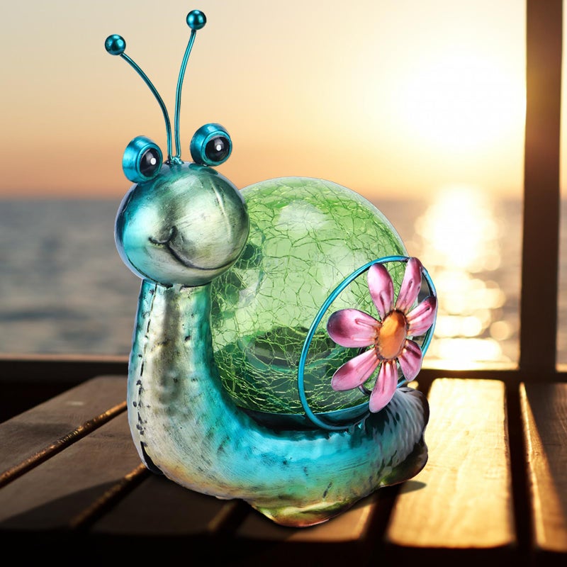 MUMTOP Solar Lantern Outdoor Waterproof LED Solar Lights Snail Decorative Tabletop Lanterns for Patio Garden Table Decor - Image 4