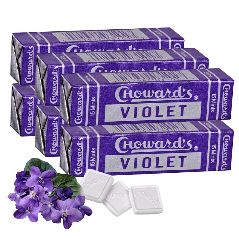 Choward's Chowards Violet Mints Candy  Bold Aromatic Flavor  Perfect for Snacks in Lunchboxes Travel Sharing and Gifting  Nostalgic Vintage Candy  6 Pack 15 Mints Per Package - Image 3